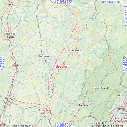 Beaufort on map