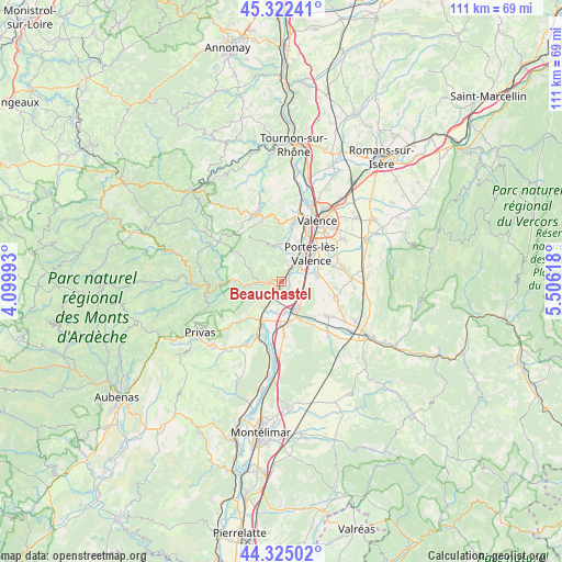 Beauchastel on map