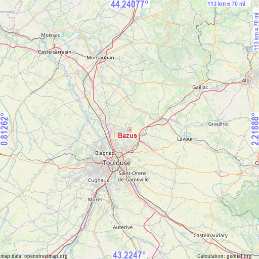 Bazus on map