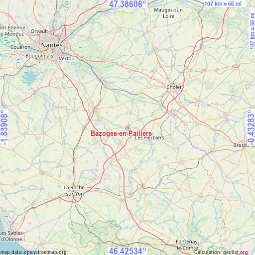 Bazoges-en-Paillers on map