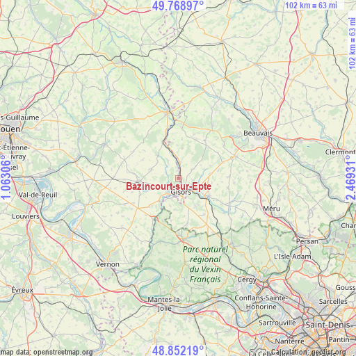 Bazincourt-sur-Epte on map