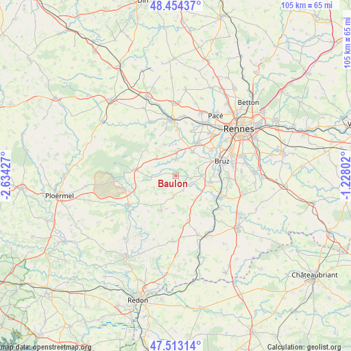 Baulon on map