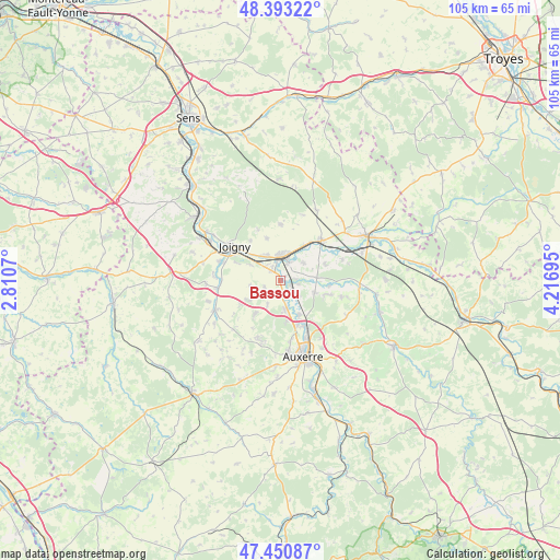 Bassou on map