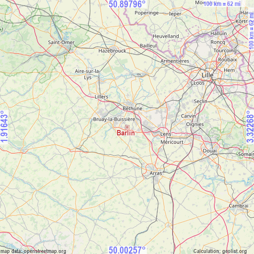 Barlin on map