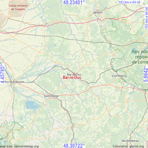 Bar-le-Duc on map