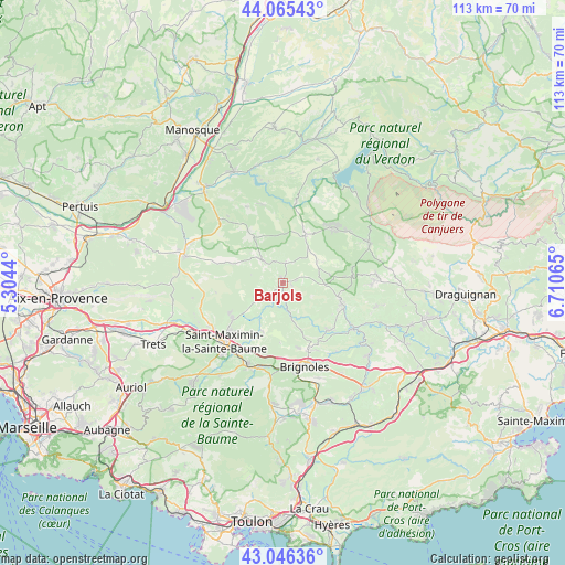 Barjols on map