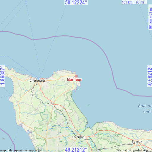 Barfleur on map