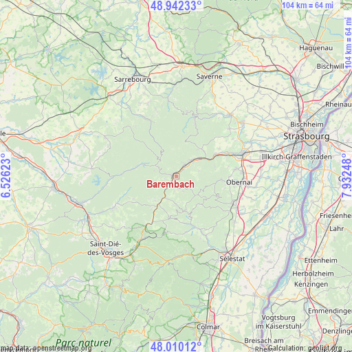 Barembach on map