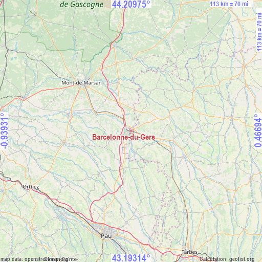 Barcelonne-du-Gers on map