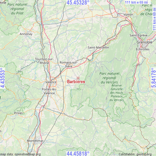 Barbières on map