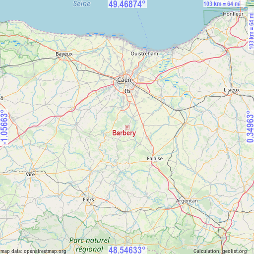 Barbery on map