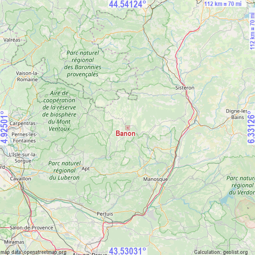 Banon on map