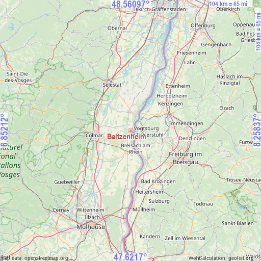 Baltzenheim on map