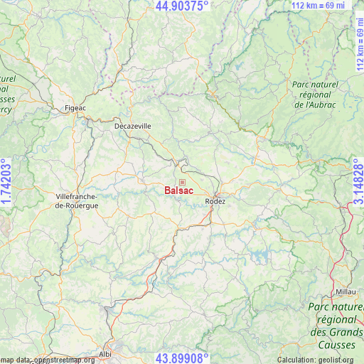 Balsac on map