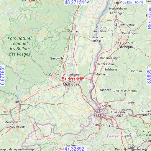 Baldersheim on map