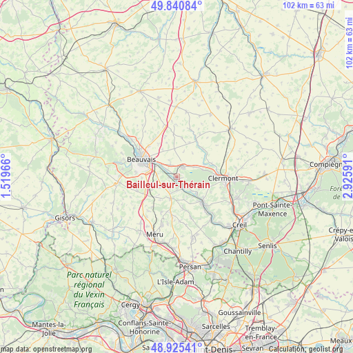 Bailleul-sur-Thérain on map