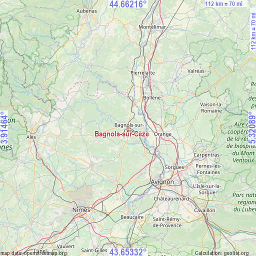Bagnols-sur-Cèze on map