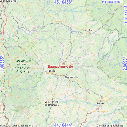 Bagnac-sur-Célé on map