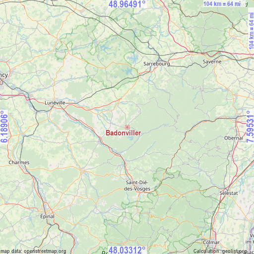 Badonviller on map