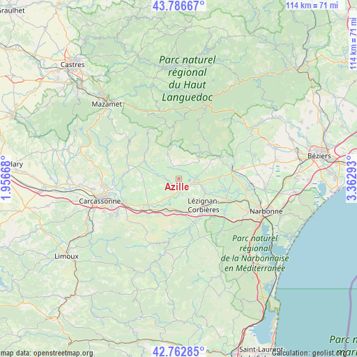 Azille on map