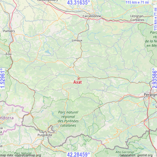 Axat on map