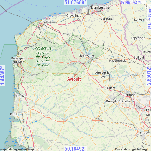 Avroult on map