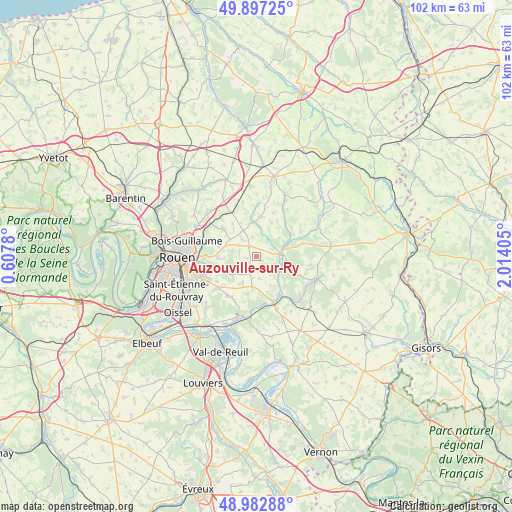 Auzouville-sur-Ry on map