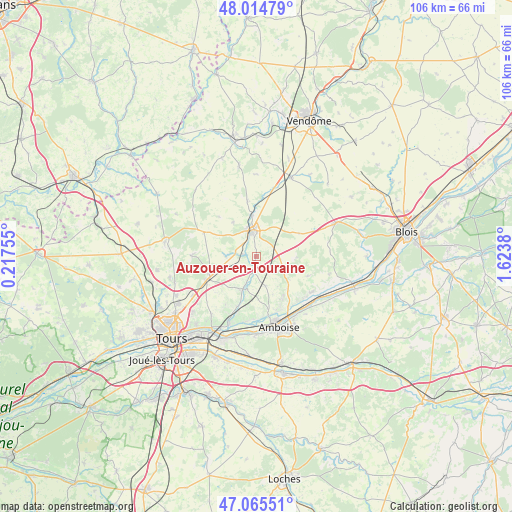 Auzouer-en-Touraine on map