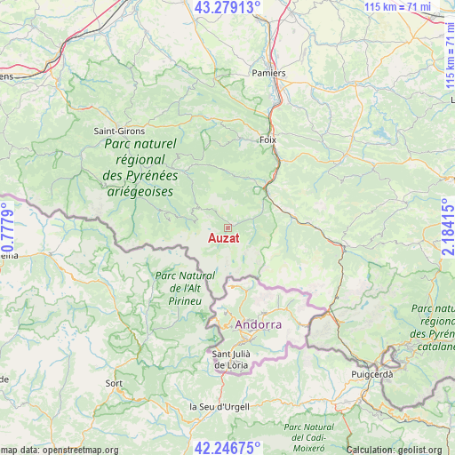 Auzat on map