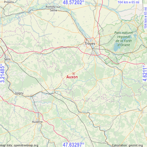 Auxon on map