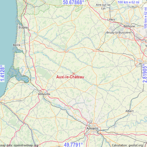 Auxi-le-Château on map