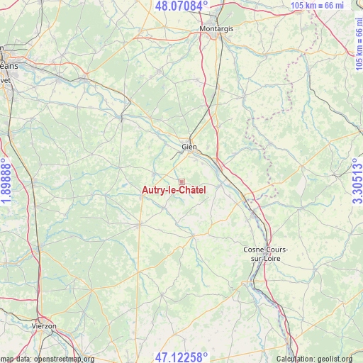 Autry-le-Châtel on map