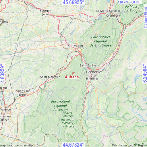 Autrans on map