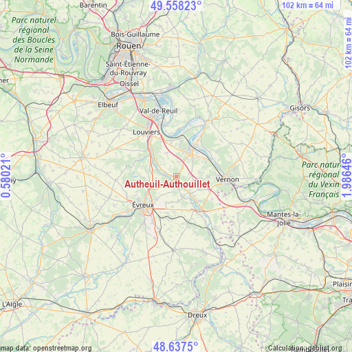 Autheuil-Authouillet on map