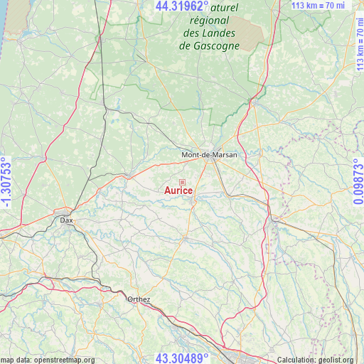 Aurice on map