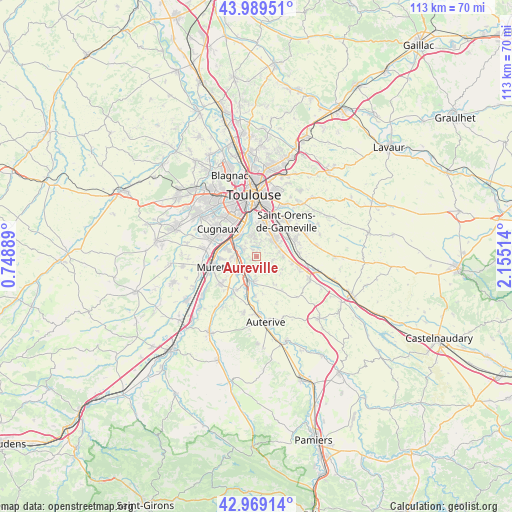 Aureville on map