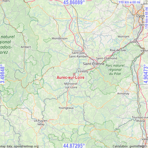 Aurec-sur-Loire on map