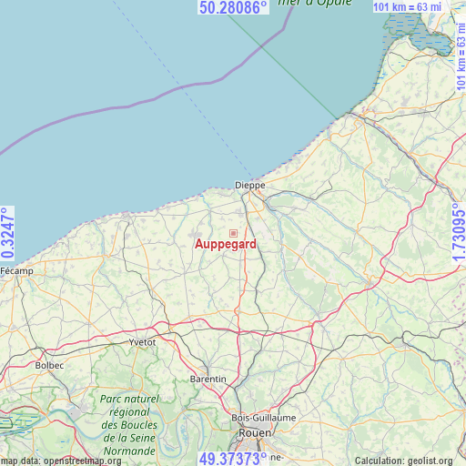 Auppegard on map