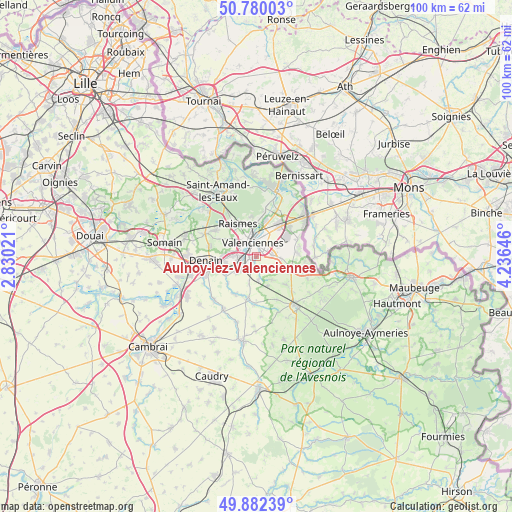 Aulnoy-lez-Valenciennes on map