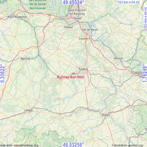 Aulnay-sur-Iton on map