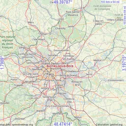 Aulnay-sous-Bois on map