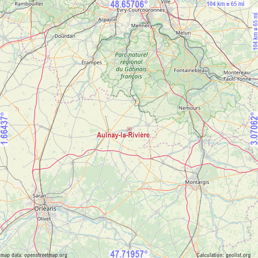 Aulnay-la-Rivière on map