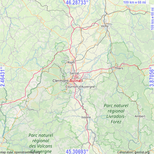 Aulnat on map