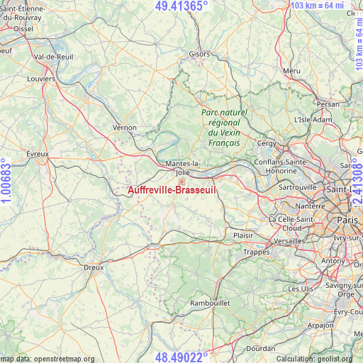 Auffreville-Brasseuil on map