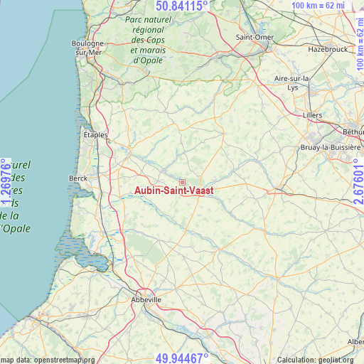 Aubin-Saint-Vaast on map