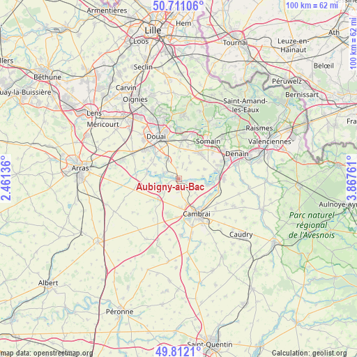 Aubigny-au-Bac on map