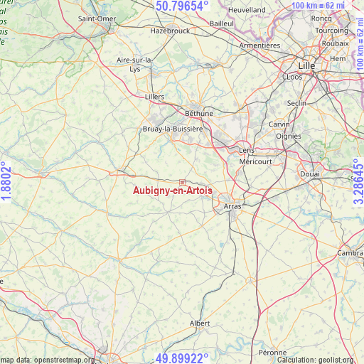 Aubigny-en-Artois on map