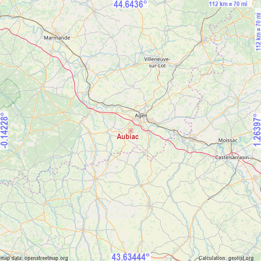 Aubiac on map