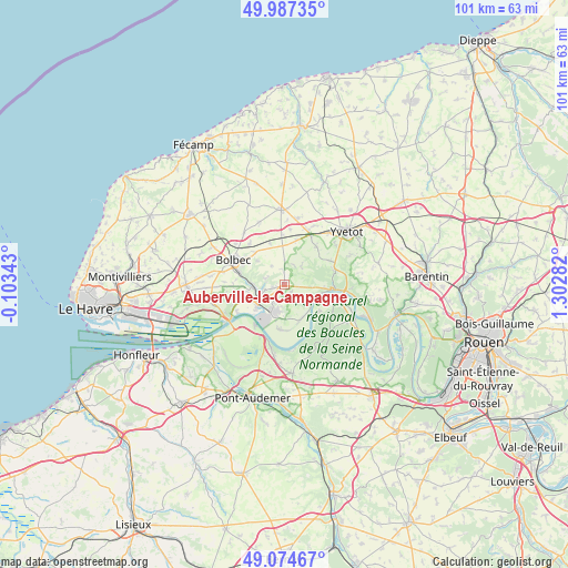 Auberville-la-Campagne on map