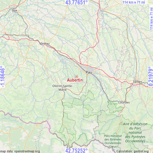 Aubertin on map